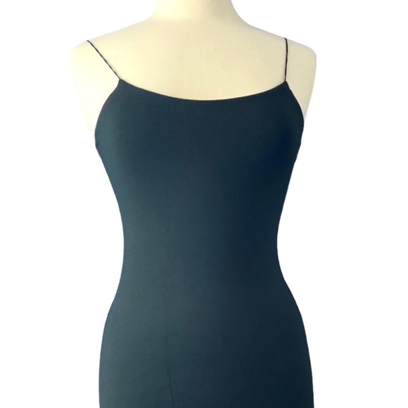 Aritzia Wilfred Free Tiny Black Bodycon Mini Dress Spaghetti Straps Lined - Picture 3 of 9